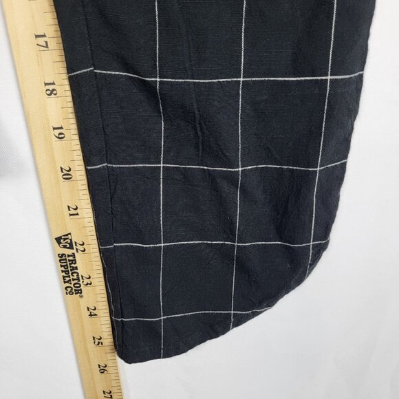 Marine Layer Pants Women's XS Black White Grid Pattern Plaid Cropped Pull-On - Picture 9 of 12